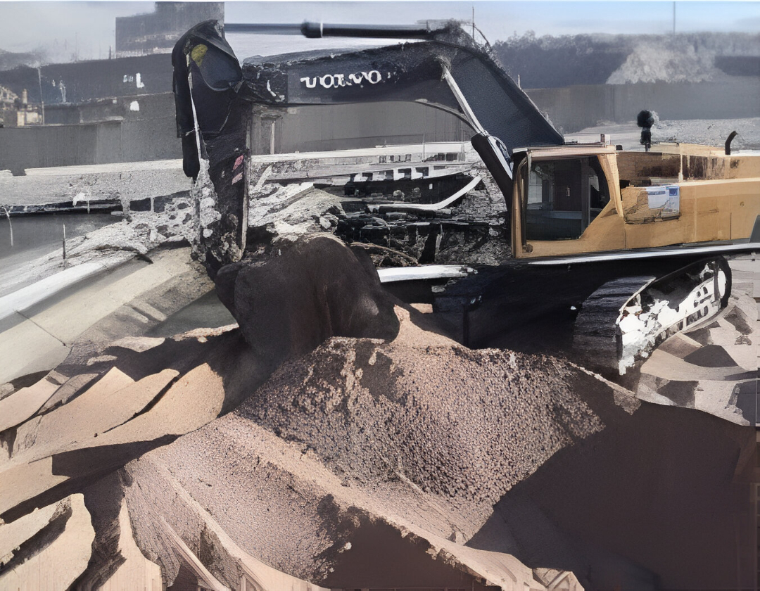 Maquinaria pesada conformando un camino o acceso en faena.